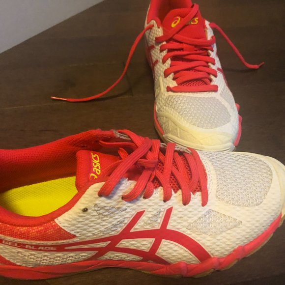 👟🏓🎾Asics Indoor Court Shoes, White & Laser Pink - Picture 5 of 6